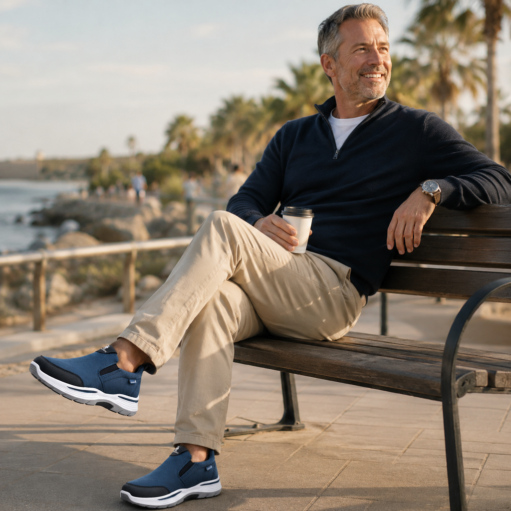 🔥 Zapatos ortopédicos de diseño ergonómico ⏰ Zapatos de lona ligeros y transpirables 👞 Proporcionan soporte para el arco para caminar sin dolor