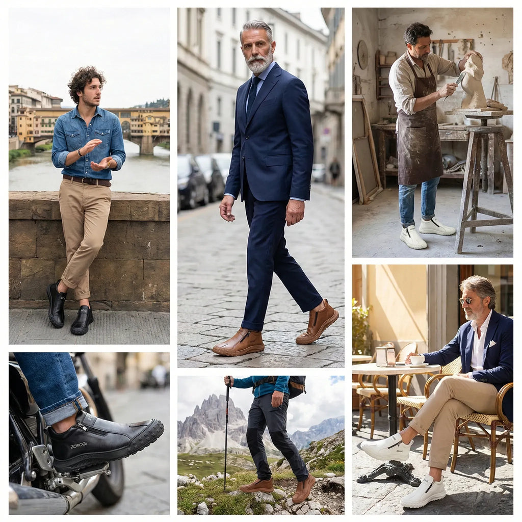 (🎉Último día para aprovechar el descuento del 40 %, ¡no te lo pierdas!) 🐂Zapatos ortopédicos para hombre, confeccionados en piel de becerro australiana👞 Piel ✅Cosidos a mano, soporte plantar: caminata cómoda, alivian el dolor
