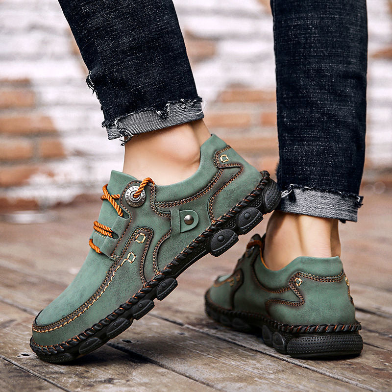 🐂 Sapatos ortopédicos para homem feitos em pele de bezerro👞 Costurados à mão✅ Alivia as dores nos pés - Caminhada confortável