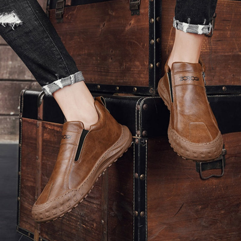 ⏰ Compra uno y llévate otro gratis 🔥 Zapatos de hombre de cuero genuino hechos a mano 🐂 Cómodos para largas caminatas | Soporte resistente ✅ Varios tamaños disponibles