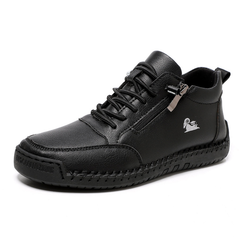 (🔥 50% de descuento - ¡No te lo pierdas!) Zapatos de piel de becerro seleccionados - Zapatos ortopédicos - 👞 - Duraderos, antideslizantes e impermeables (soporte de arco, alivio del dolor, unisex)