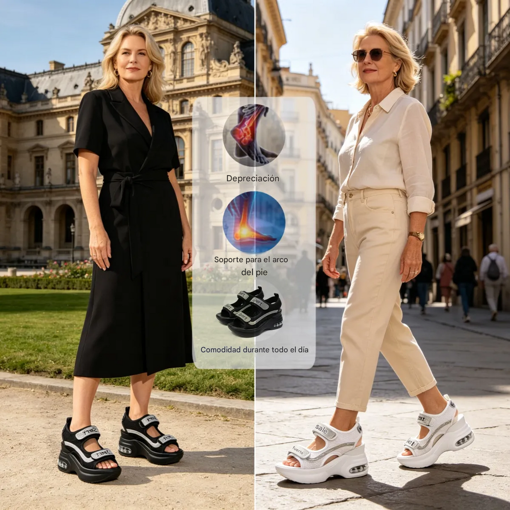【⏰¡Hoy con un 60% de descuento! ¡No te lo pierdas!】Nuevas sandalias de moda para 2026✅Punta ancha + Ajuste con velcro + Amortiguación de aire + 🔴Soporte de arco multipunto