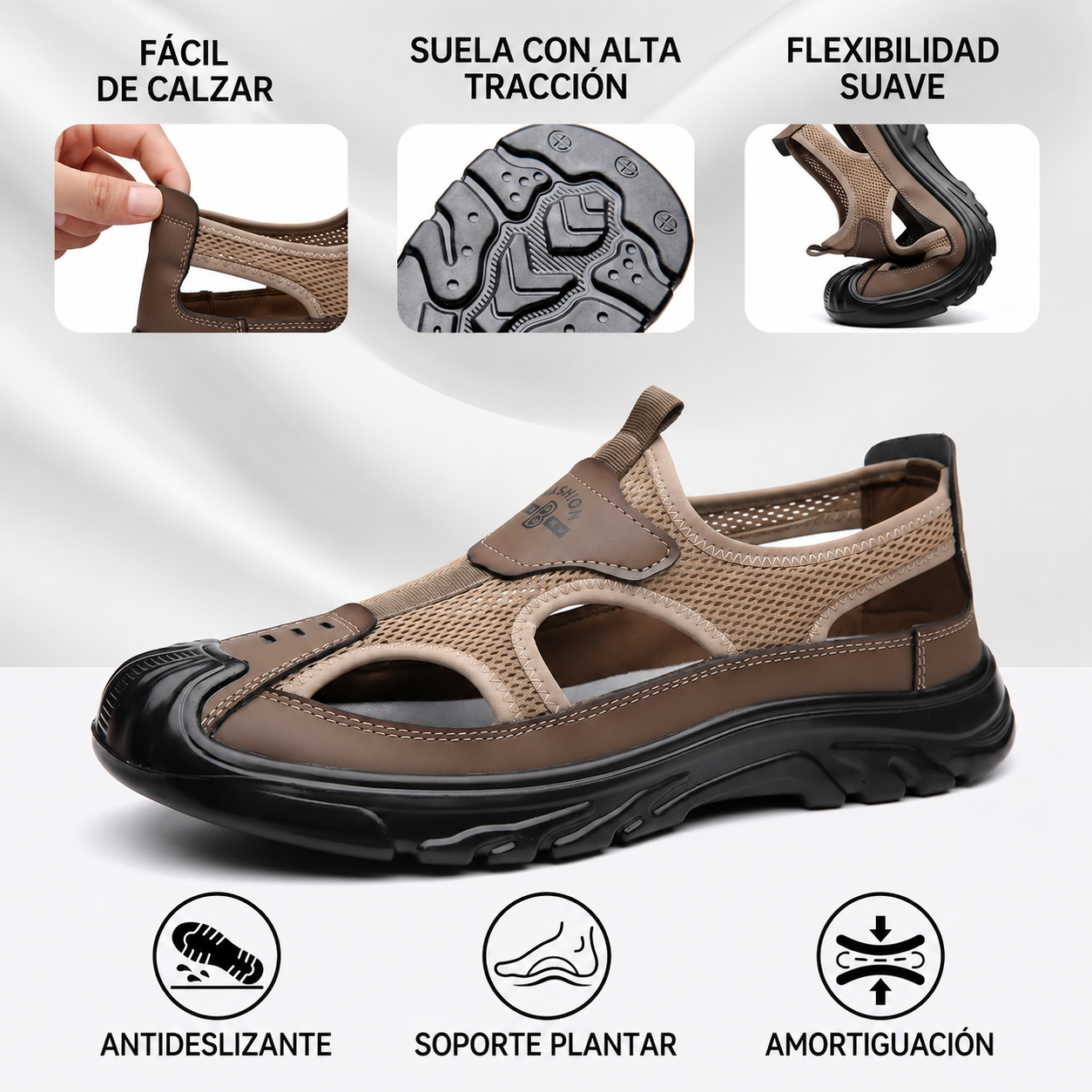 🔥 Oferta por tiempo limitado 🦶 Sandalias para hombre ✅, cómodas y transpirables, antideslizantes + soporte para el arco del pie. La elección perfecta para tus paseos de verano 👣