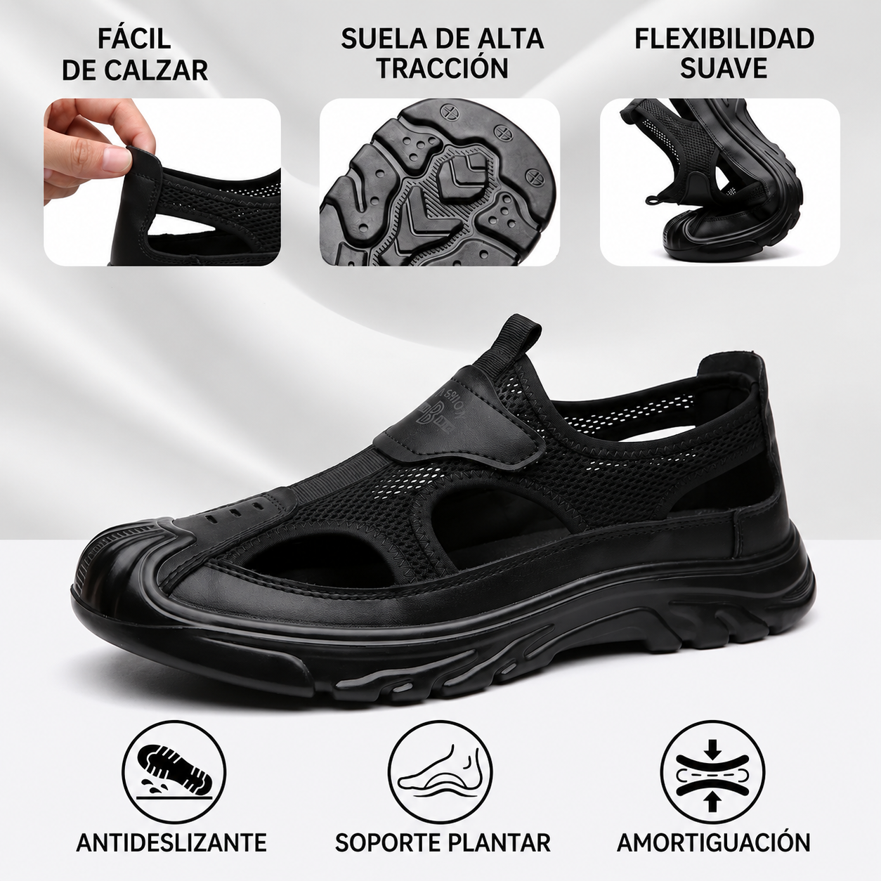 🔥 Oferta por tiempo limitado 🦶 Sandalias para hombre ✅, cómodas y transpirables, antideslizantes + soporte para el arco del pie. La elección perfecta para tus paseos de verano 👣