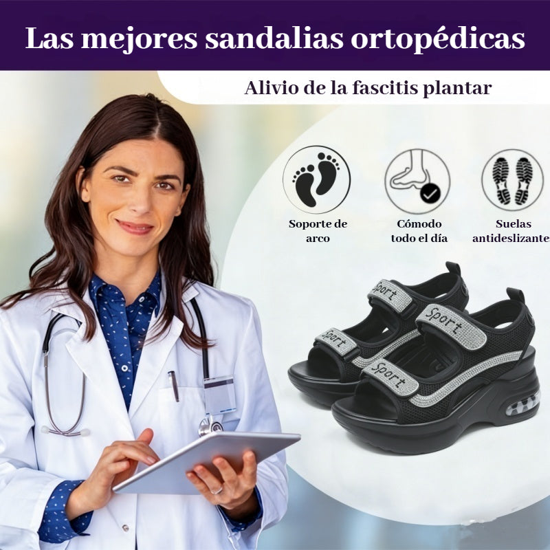 【⏰¡Hoy con un 60% de descuento! ¡No te lo pierdas!】Nuevas sandalias de moda para 2026✅Punta ancha + Ajuste con velcro + Amortiguación de aire + 🔴Soporte de arco multipunto