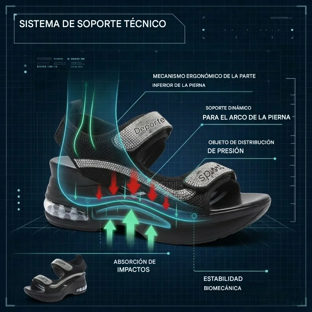【⏰¡Hoy con un 60% de descuento! ¡No te lo pierdas!】Nuevas sandalias de moda para 2026✅Punta ancha + Ajuste con velcro + Amortiguación de aire + 🔴Soporte de arco multipunto