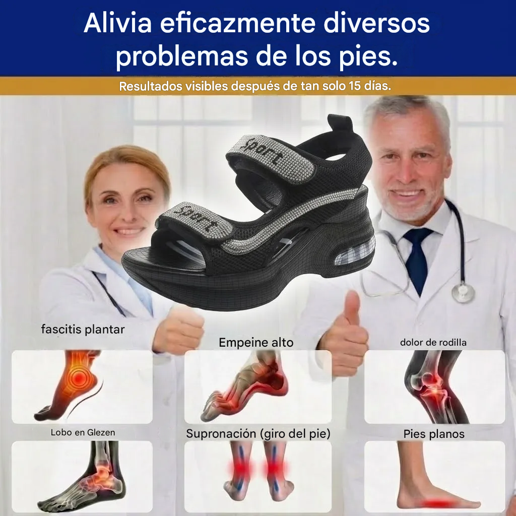 【⏰¡Hoy con un 60% de descuento! ¡No te lo pierdas!】Nuevas sandalias de moda para 2026✅Punta ancha + Ajuste con velcro + Amortiguación de aire + 🔴Soporte de arco multipunto