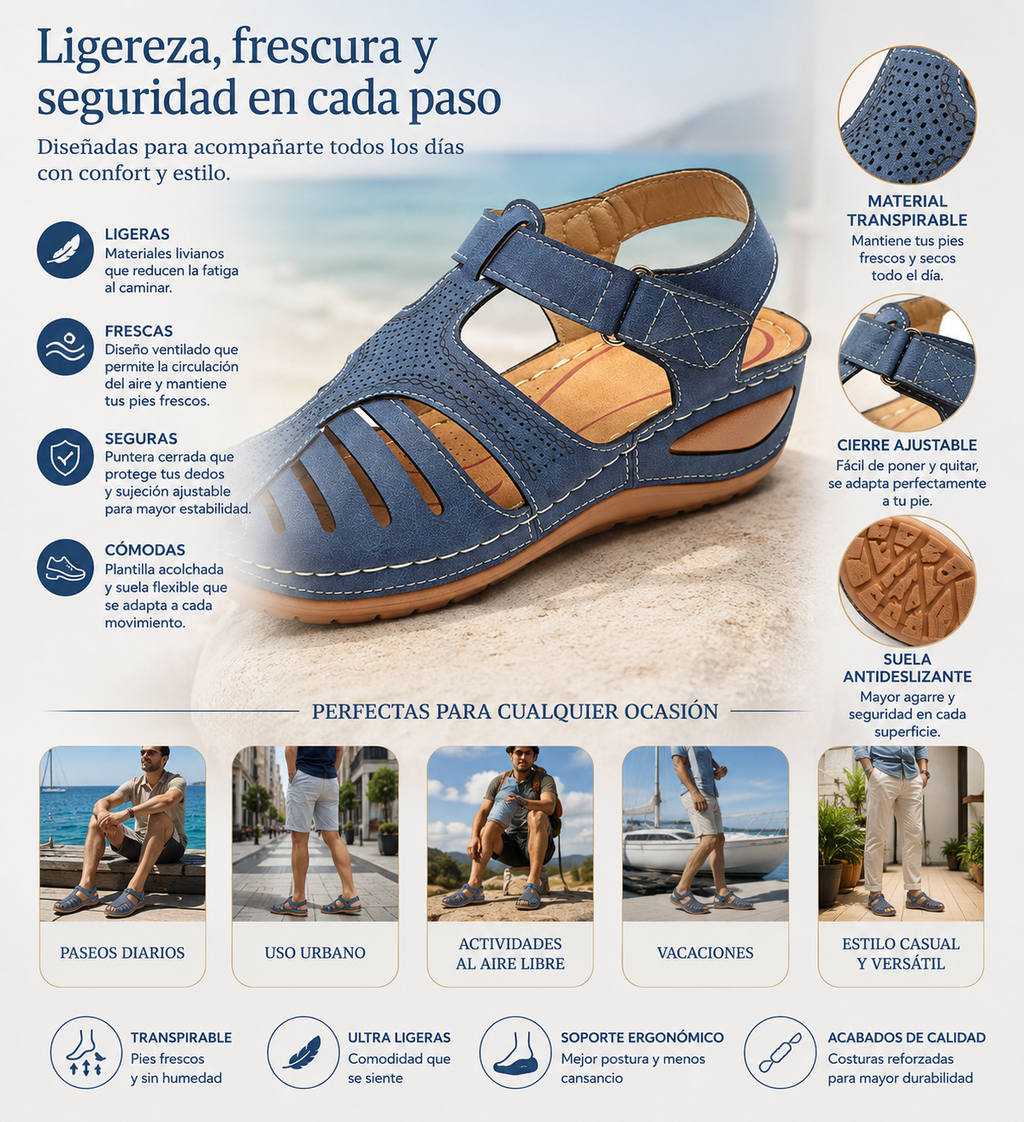 🔥 ¡Oferta por tiempo limitado: 50% de descuento! Sandalias ortopédicas de verano: diseñadas ergonómicamente para brindar comodidad, transpirabilidad y alivio del dolor ✅
