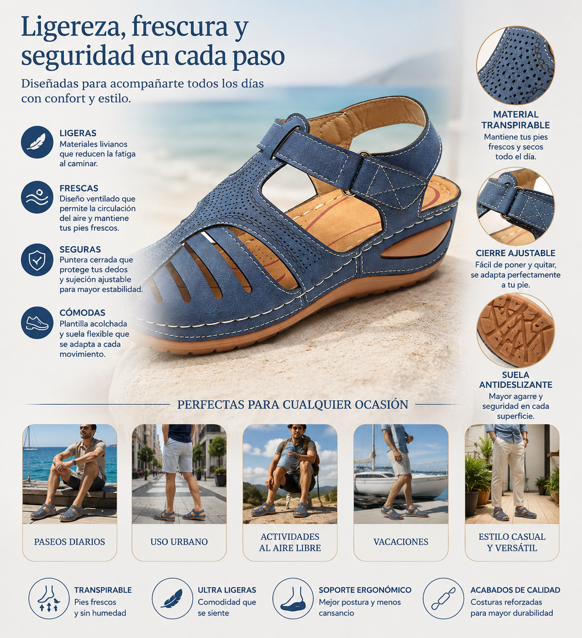 🔥 ¡Oferta por tiempo limitado: 50% de descuento! Sandalias ortopédicas de verano: diseñadas ergonómicamente para brindar comodidad, transpirabilidad y alivio del dolor ✅