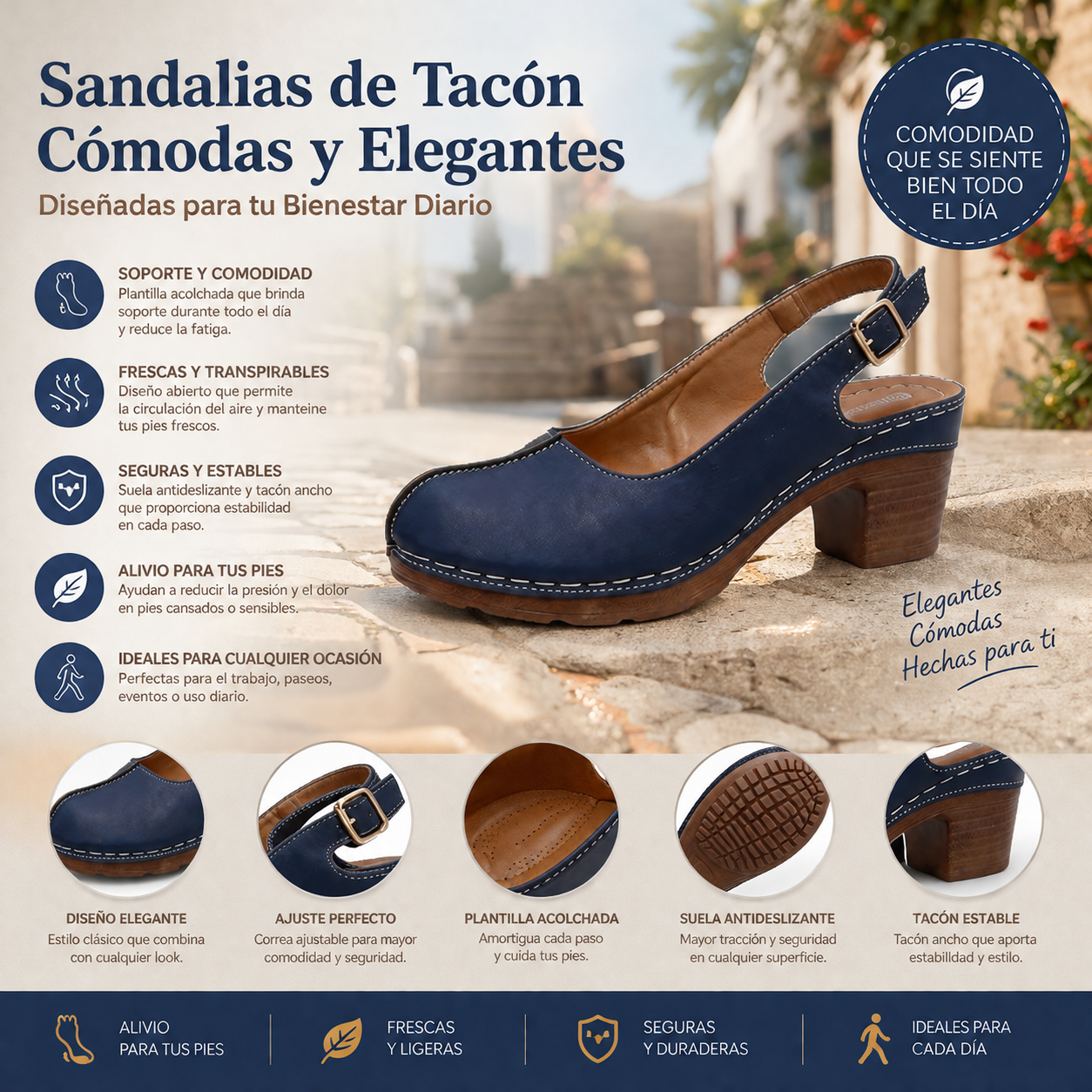 Sandalias ortopédicas biomecánicas: con soporte para el arco plantar que ayuda a aliviar el dolor de pies, estabilizar el talón y reducir la inestabilidad al caminar
