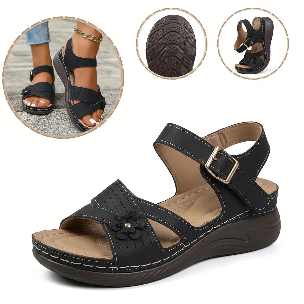Sandalias ortopédicas ergonómicas — Con soporte para el arco del pie que ayuda a aliviar el dolor en los pies, estabilizar el talón y reducir la inestabilidad al caminar
