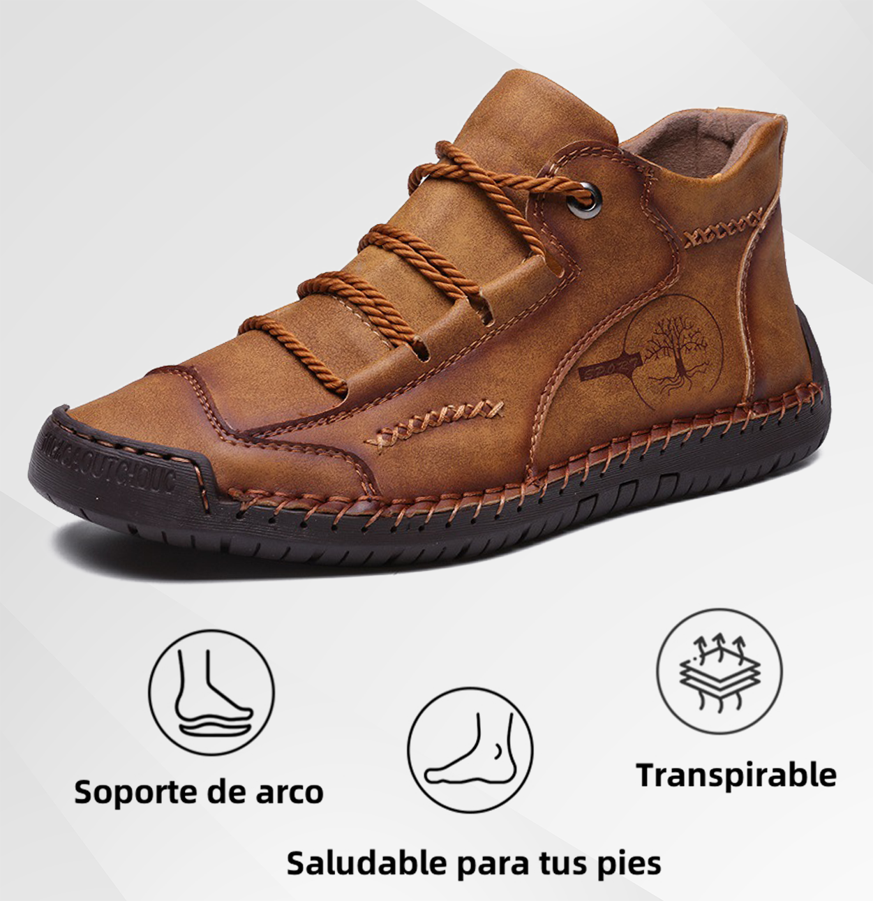 (🔥 50% de descuento - ¡No te lo pierdas!) Zapatos de piel de becerro premium - Zapatos ortopédicos - 👞 Impermeables y antideslizantes (soporte de arco para caminar más fácilmente)