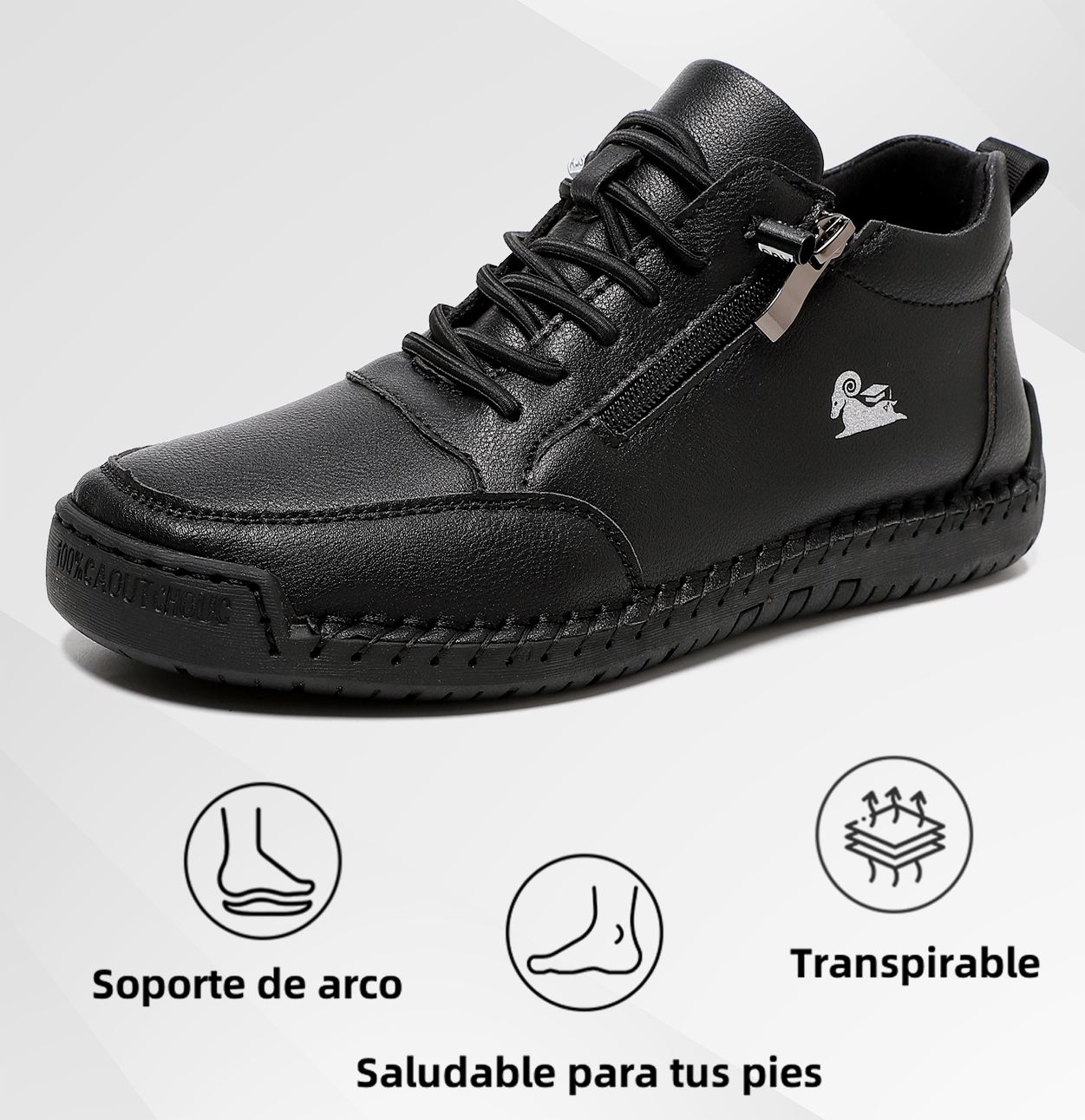 🔥 -50% DTO. | Zapatos Ergonómicos de Piel Premium 👞 Antideslizantes e Impermeables ✅Soporte Plantar, Unisex