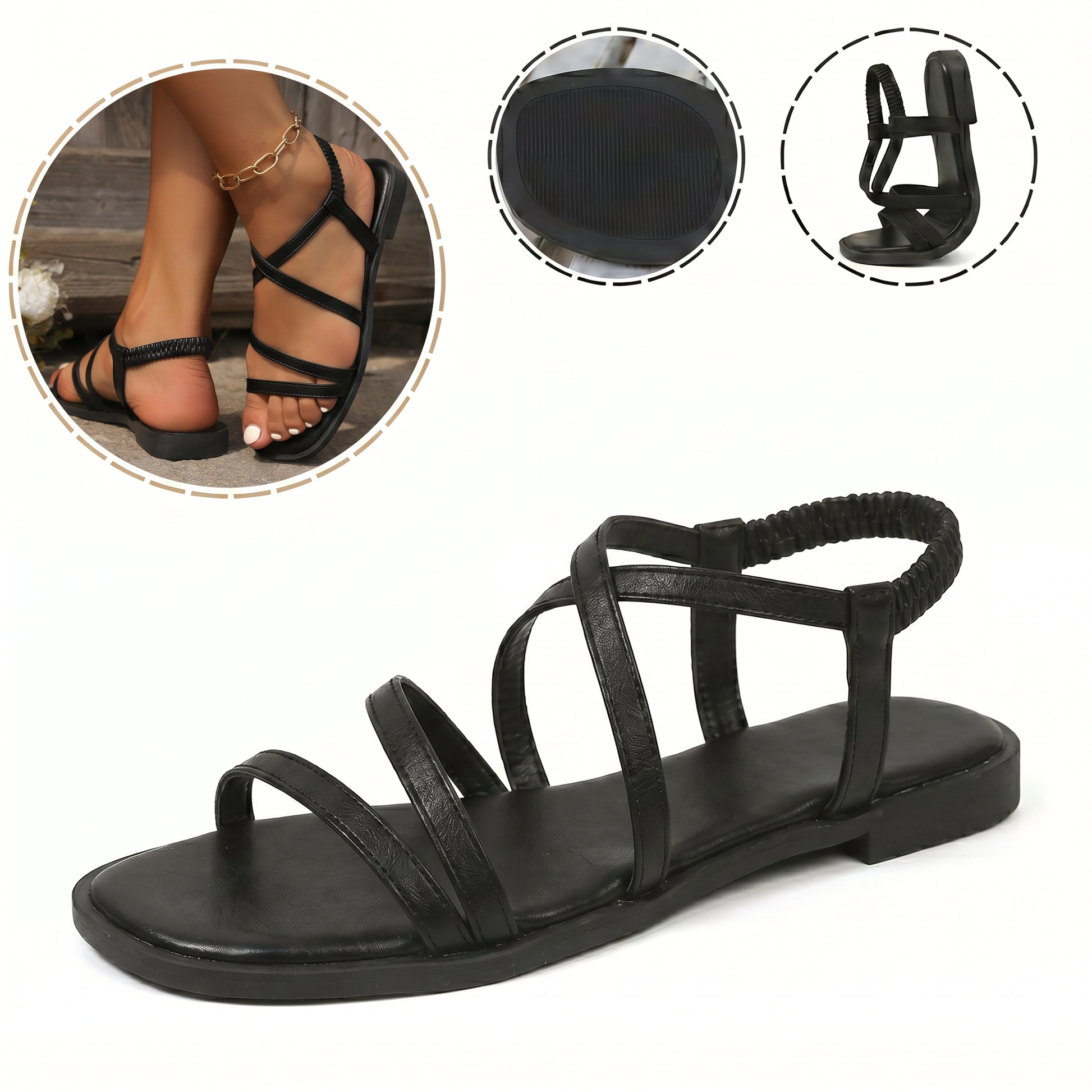 Sandalias ortopédicas ergonómicas — Con soporte para el arco que ayuda a aliviar el dolor de pies, estabilizar el talón y reducir la inestabilidad al caminar
