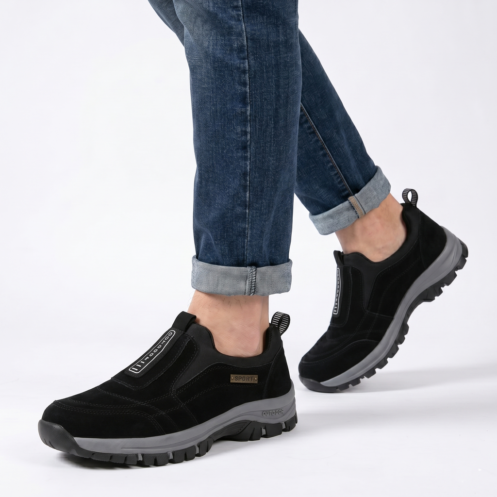 🔥 50% de descuento - ¡No te lo pierdas! 🦶Zapatos de Exterior ASSNAS para Hombre | Soporte de Arco Avanzado, Gamuza Antideslizante y Confort Total
