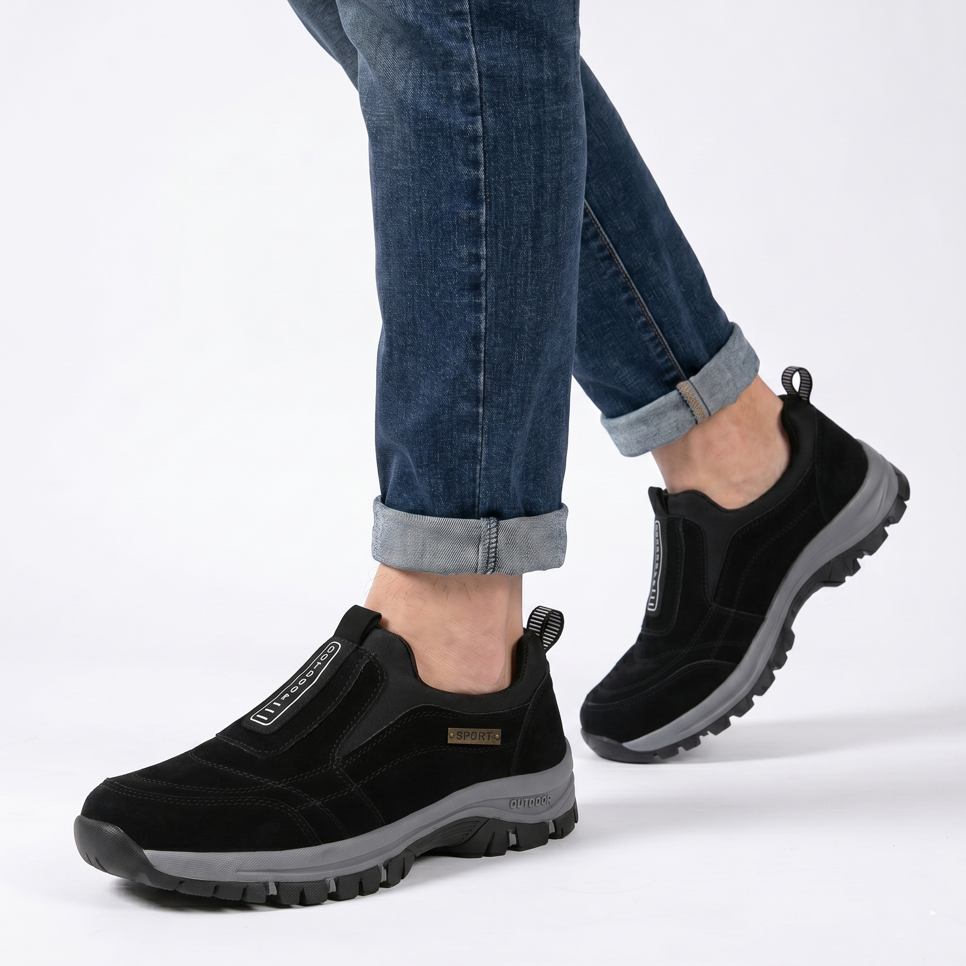 🔥 50% de descuento - ¡No te lo pierdas! 🦶Zapatos de Exterior ASSNAS para Hombre | Soporte de Arco Avanzado, Gamuza Antideslizante y Confort Total