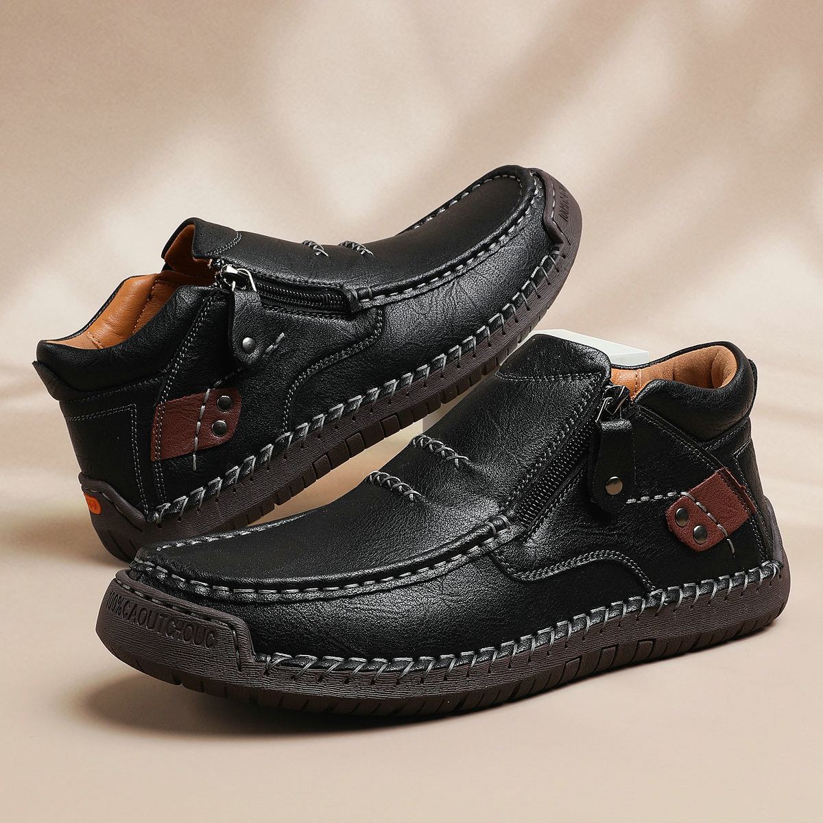 (⏰Oferta por tiempo limitado - 50% de descuento) - Zapatos de cuero genuino hechos a mano - Soporte de arco, impermeables, antideslizantes