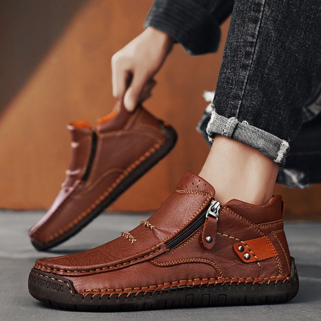 (⏰Oferta por tiempo limitado - 50% de descuento) - Zapatos de cuero genuino hechos a mano - Soporte de arco, impermeables, antideslizantes