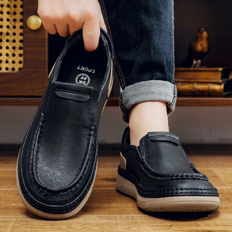 🎉 ¡Sconto del 50% hoy! 👞 Zapatos de cuero para hombre de uso diario 🐂 Hechos de piel de vacuno australiana de alta calidad ✅ Transpirables y ligeros 🦶 Soporte del arco plantar y eficaz absorción de impactos ✅ Ideales para caminar todo el día sin moles