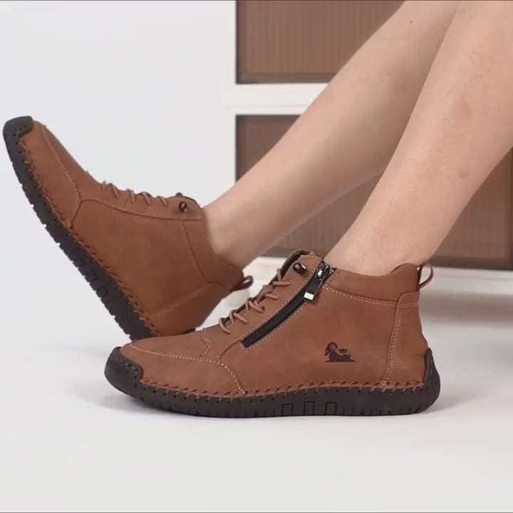 (🔥 50% de descuento - ¡No te lo pierdas!) Zapatos de piel de becerro seleccionados - Zapatos ortopédicos - 👞 - Duraderos, antideslizantes e impermeables (soporte de arco, alivio del dolor, unisex)